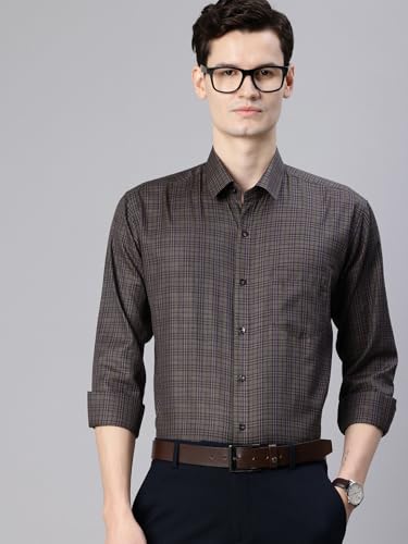 Image of Majestic Man Men's Pure Cotton Slim Fit Checkred Full Sleeve Classic Collar Everyday Formal Shirt
