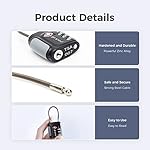 pack all TSA Approved Cable Luggage Locks, 3 Digit Combination Padlocks, Travel Lock for Suitcases & Bag, Alloy Body, Travel Accessories (4 Pack) - Image 3