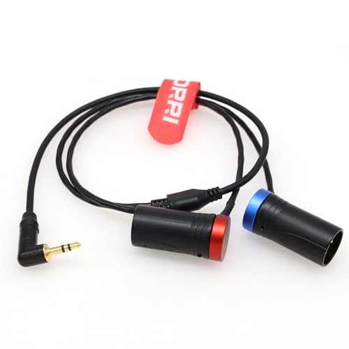 DRRI Cable de audio macho XLR3 de perfil bajo de 3,5 mm para Rode Wireless GO II, dispositivos de sonido, Tascam y Zoom