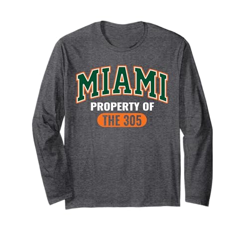 305 Miami Vibes Urban Style Miami Beach Graphic Design Long Sleeve T-Shirt
