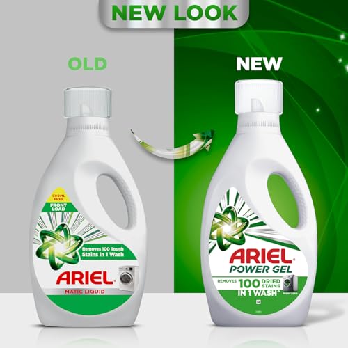 Image of Ariel Power Gel Liquid Detergent for Front Load - 2Kg+500g free | Removes 100 Dried Stains in 1 Wash | Faster Dissolving | Long-Lasting Fragrance | Color Protection | At the price of Powders