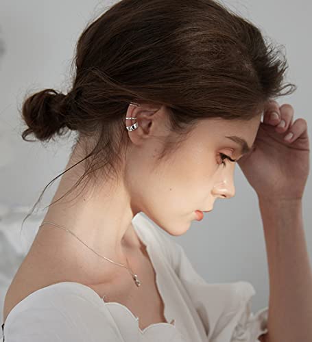 Minimalist Cuff Clip On 925 Sterling Silver Small Hoop Earrings for Women Teen Girls Cartilage Fashion Wrap No Piercing Ear Hypoallergenic4