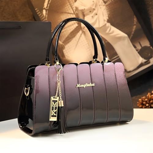 Image of SYGA Elegant Color Contrast Tote Bag - Horizontal Square Medium-Soft Handbag with Design for Everyday Use