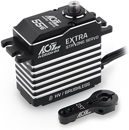 AGFRC 55KG Digital-Steering-Servo High-Torque Programmable - Full Metal Gear Brushless Servo for 1/8 1/10 RC Models, Control Angle 180° (A86BHM)