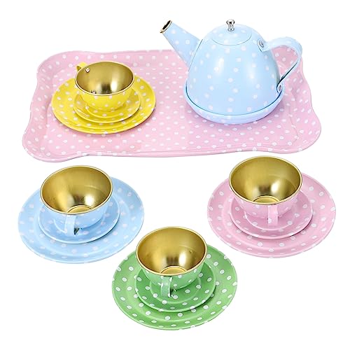 Kisangel 1 Simulation Tea Set Suits for Boys Tableware Model Kit Tea Ware Mini Kitchen Kit Simulation Kitchen Kit Tableware Plaything Tinplate