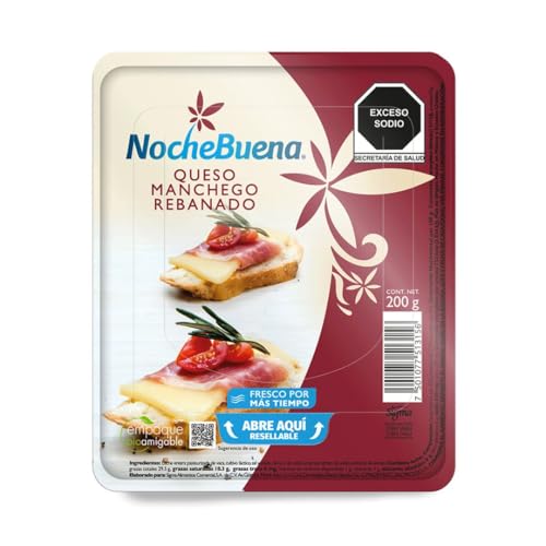La Mejor Lista de Queso asadero que puedes comprar esta semana. 23 Nochebuena Queso Manchego NocheBuena Rebanado 200g