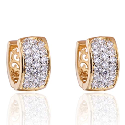 Preisvergleich Produktbild Frauen Lady Girls Vergoldete Strass Ohrringe Ohrclips JohnJohnsen