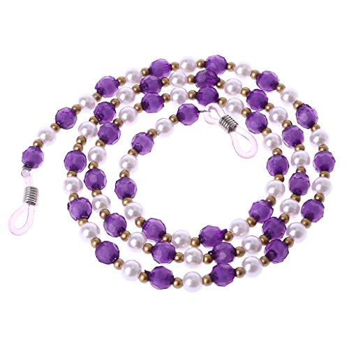 Bettal Eyeglasses Holder Strap Cord - Eyeglasses String Holder Acrylic Beaded Chain Necklace - Glasses Cord Lanyard Eyeglass Retainer (Purple)