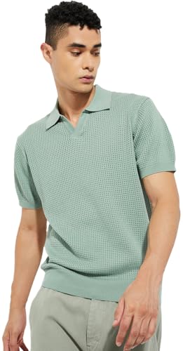 Image of Max Men Cotton URB N Knit Oversized Polo T-Shirt