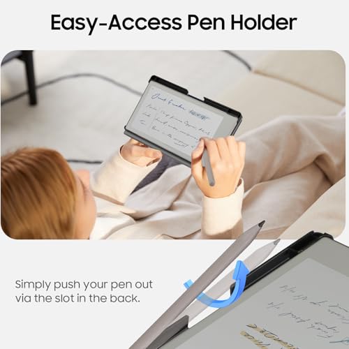 Fintie Case for 7.3" Remarkable Paper Pro Move 2025, [Built-in Pen Holder] PU Leather Hard Back Shell Flip Standing Cover Auto Wake/Sleep with Card Slot, Navy by FINTIE - Image 4
