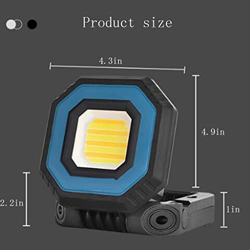 270° Adjustable Rechargeable Work Light 4 Brightness Waterproof With Stand Multifunctional Security Light Portable Bright Emergency Job Site Lighting (Color : Blue) #TOP6