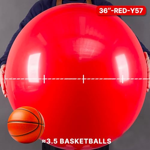 Image of PartyWoo Red Balloons 4pcs 36 Inch Red Helium Balloons for Birthday Graduation Bachelorette Citizenship Firefighter Strawberry Anniversary Cherry Casino Movie Theme Party Decorations Red-Y57