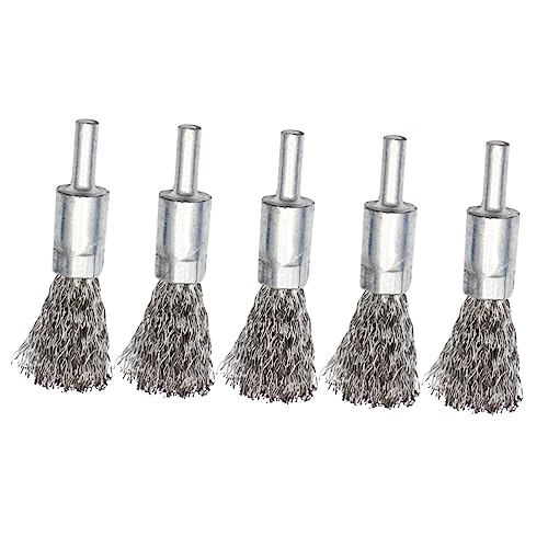 HAPINARY Drill Wire Brush Attachment 5pcs Stainless Steel Wire Brush for Drill Polishing Head Accessory for Metal Cleaning