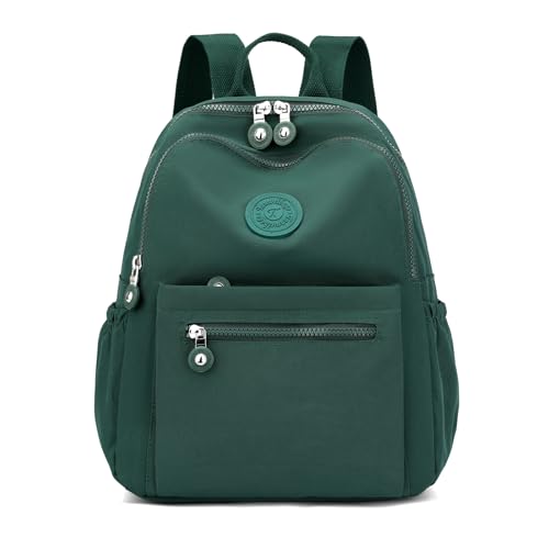 Image of Tanweibago Mini Nylon Women Backpacks,11L Small Ladies backpacks Casual Lightweight Women Shopping Travel Daypack (Dark Green)