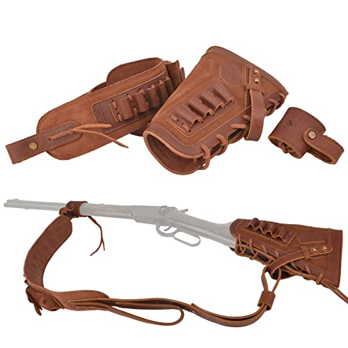 Leather Gun Buttstock Cheek Rest Pad Brown