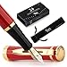 Produktbild Wordsworth & Black Füllfederhalter Set, 18K Gilded Medium Nib, inkl.24er Pack Tintenpatronen,Tintenkonverter & Geschenketui,Gold Finish,Kalligraphie, [Karmesinrot Gold], Perfekt für Männer & Frauen