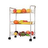 B-K Vier Räder Portable Tool Storage Cart Regal, Modernen Minimalistischen Eisen Regal, Mobile Bequeme Kapazität Große Küche Bad Büro Regal 50X37X62Cm Utility Cart, Silber