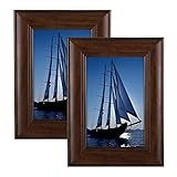 APPLE-TREE 4x6 Picture Frame Set of 2, Photo Frames High Definition Plexiglass for Tabletop or Wall Display & Home Décor, Brown