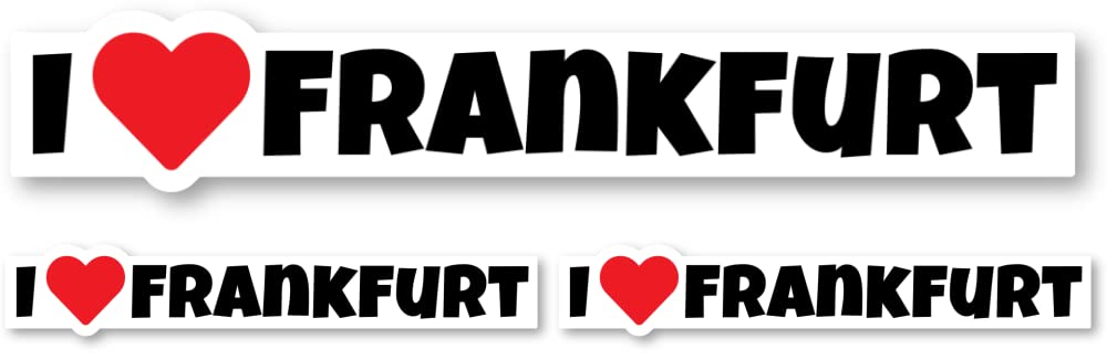 Havati Pegatinas de ciudades: I Love Frankfurt, 1 grande y 2 pequeñas = 3 unidades.