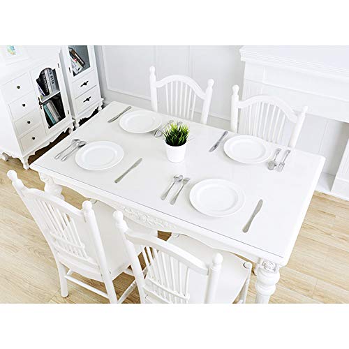 Plastic Clear Table Cover Protector Pvc Transparent Tablecloth See-Through Soft Glass Desk Protector 1.5Mm For Home Decoration Party Banquet 96" X 42" #TOP6