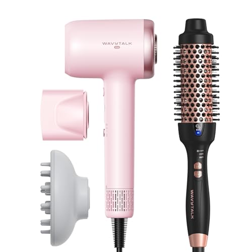 Image of Wavytalk Blowout Express Thermal Brush Rose Gold and Turblow Pro Fast Drying Blow Dryer Pink