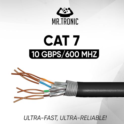 Mr. Tronic Bulk Cat 7 Ethernet Cable 25m, High Speed Pure Copper LAN Ethernet Network Cable, 600 MHz 25m Bulk Cat7 Internet - Image 3