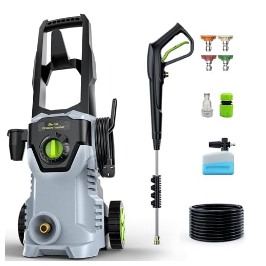 ETOOLAB Pressure Washers, 160Bar 450L/H Electric Power Washers with Foam Cannon, 4 Nozzles, 15M Total Long High Pressure Washer for Cars, Fences, Patios, Decks, Patios and Driveway