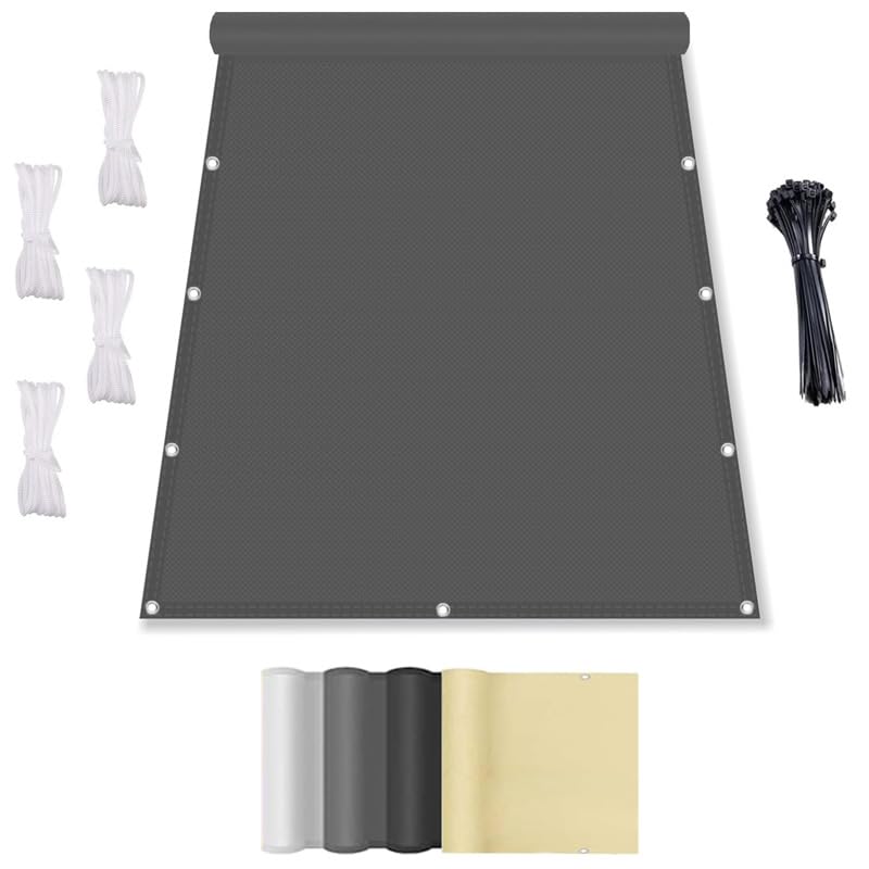 Sun Shade Sail Waterproof 4x7m Gazebo Covers Replacement Dark Grey Patio Canopy,Rectangle UV Protection Awning Sunscreen Awning Canopy with Grommets and Rope for Outdoor Garden