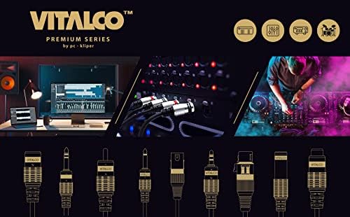 3.5 to 2x 6.35 Jack Vitalco Audio Adapter 3.5mm Female to twin 6.35mm Male Y splitter Cable adaptor 1/8" Stereo to Double 1/4" Mono