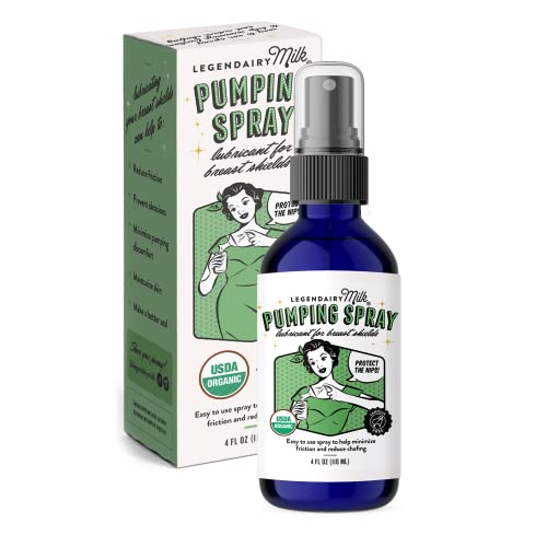 Image of Legendairy Milk Pumping Spray 4 oz., Helps Sore Nipples & Clogged Ducts, Organic Lubricant for Breast Shields and Flanges, Vegan Breast Pump Spray, Natural & Lanolin-Free, Made in USA