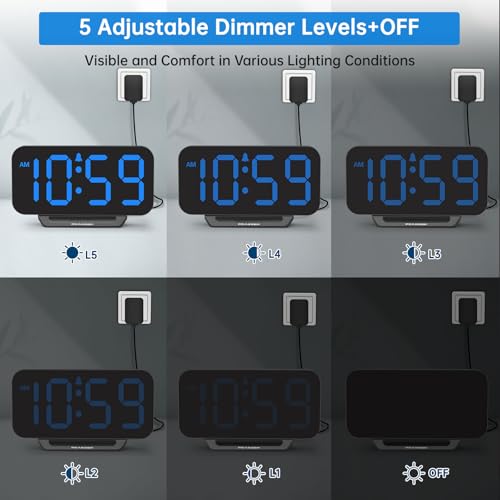image for Peakeep Small Digital Alarm Clock for Bedrooms, Loud for Heavy Sleeper