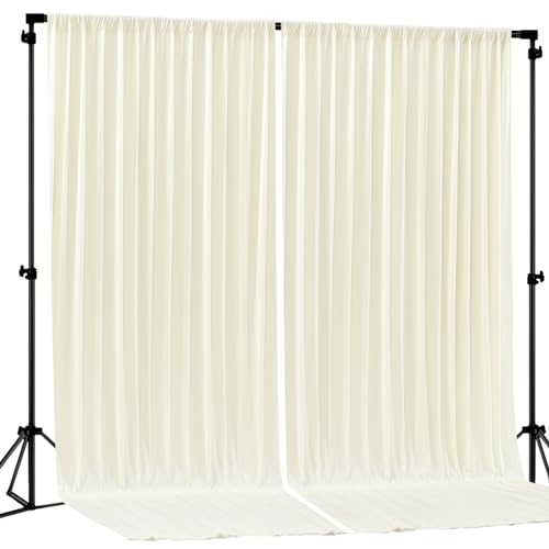 Cortinas fondo de pantalla color marfil 2 paneles 4x10ft
