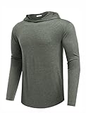 PINSPARK Lightweight Pullover Hoodies for Men Long Sleeve Hoodie for Golf Gym Workout Athletic Sweatshirt Dark Green