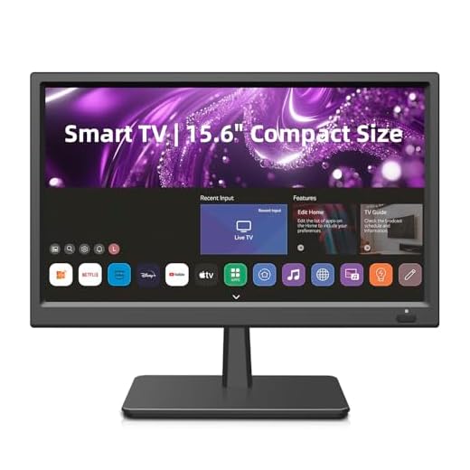 Feihe 15.6 Inch Small Smart TV HD 1080P LED, Flat Screen Smart Television with ATSC Tuner/HDMI/USB/AV for Kitchen, RV, Camper, Home & Bedroom or On-The-Go Entertainment