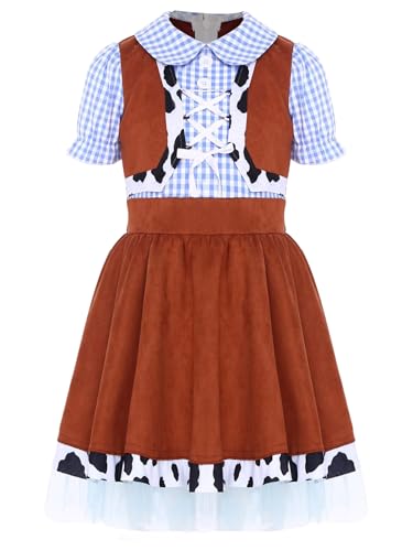 Robe de cowgirl pour fille en daim confortable qui ne gratte pas