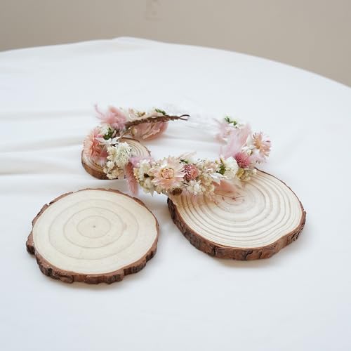Corona de flores secas Boho para novia DXXD miniatura 3