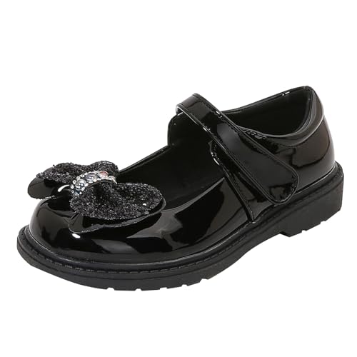 IWIHMIV Girl's Platform Mary Jane Flat Shoes Non Slip Lightweight School Comfortable Slip On Dress Shoes