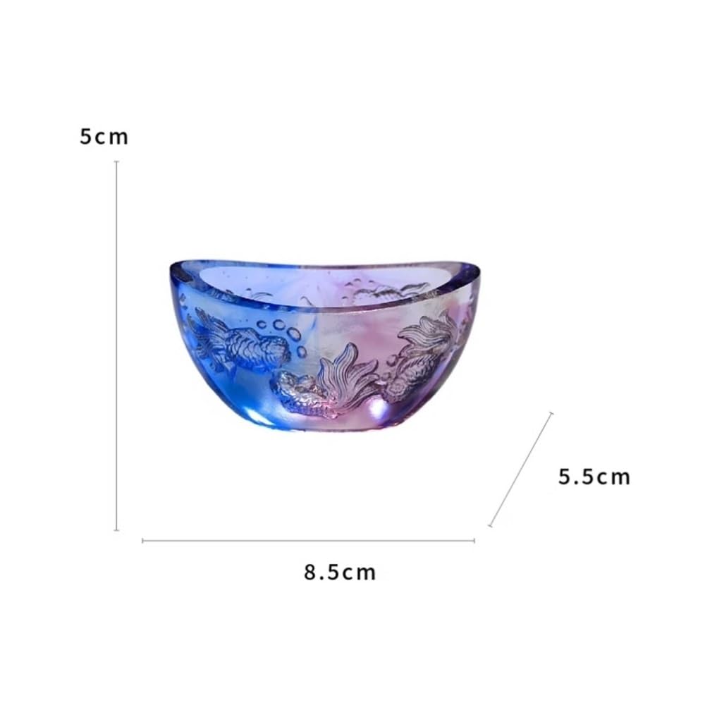 Zbiornik na ryby Chiński Yuanbao Akwarium Miska Feng Shui Bogactwo Wystrój Domu(Blue)