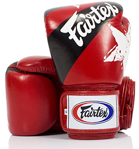 Image of Fairtex Muay Thai Style Sparring Gloves, Red /Black, 14-Ounce