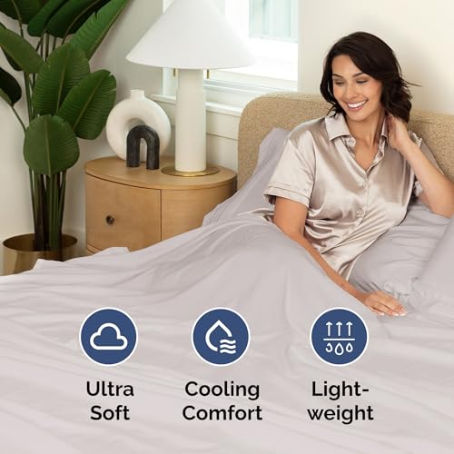 Drap plat Full gris clair CGK Unlimited pour grand lit double