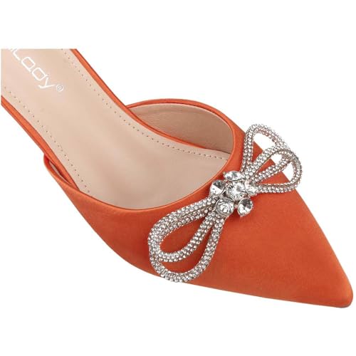 Women's Crystal Rhinestone Embellished Pointed Toe High Heels Mules Closed Toe Rhinestone High Heel Mules Slip-On Stiletto Backless Pumps Fashion Elegant Minimalist High Heels Spring Shoes Spring Break Easter Prom Heels4