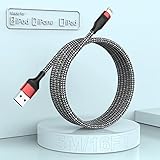 ✔【Cable De Teléfono Extra Largo De 16 Pies】: El cable de 5 m de largo le brinda suficiente libertad y comodidad para cargar cualquier dispositivo en su hogar, oficina, hotel o automóvil. Puede utilizar el dispositivo mientras se carga. ✔【Carga súper rápida】: el cable Lightning está originalmente equipado con protección contra sobretensiones, admite carga rápida (2.4A) y sincronización (480Mbps). Solo tarda 2 horas en cargarse por completo, que es 1,5 veces más que los cables de carga normales.