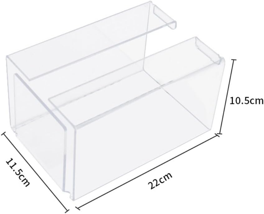 Tissue Box Cover Simple Creative Toilet Tissue Box Colorful Acrylic Tissue Storage Box No Punching Wall-Mounted Tissue Box (Color : Transparent, Size : Large)