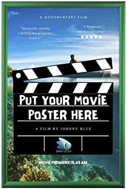 BNV Aluminum Front Load Snap Poster/Picture Frame, Green, 24x36 Inches, 1'' Profile, Wall Mounting, Portrait and Landscape Mode, Easy Installation, Anti-Glare, PVC Cover, Lightweight