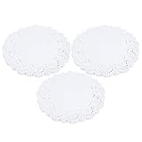 Cloimei 420 tapetes redondos blancos de papel con diseño de encaje antiguo, tapetes decorativos para pasteles, almohadillas para comida para decoraciones de mesa de fiesta de bodas