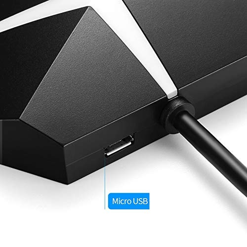 Image of XIKKART 4 Port USB 3.0 Hub Adapter with Breathing Lights, Breathing Lights 5GBPS USB 3.0 4 Port USB HUB HIGH Speed Portable 3.0 USB HUB