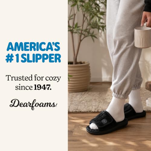 Image of Dearfoams Men's Adjustable Indoor /Outdoor Memory Foam Machine Washable Summer Slide Slipper