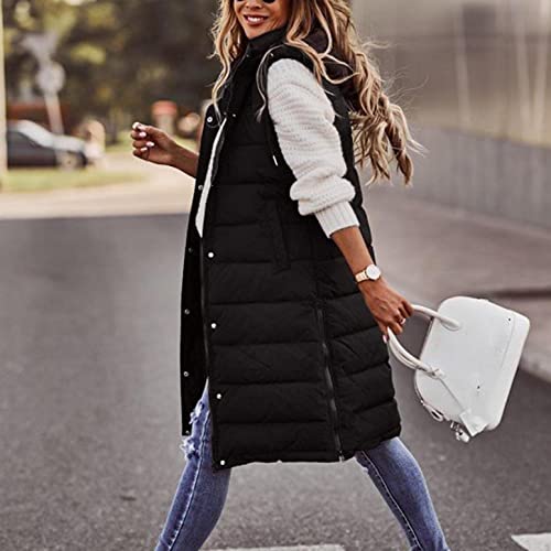 Womens Long Vest Puffer Sleveless Hoodies Quilted Vest Oversized Outdoor Puffer Down Coat Thickened Winter Warm Jacket4