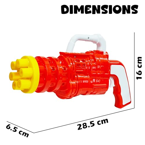 Image of VGRASSP Electric Dual Head Bubble Gun Toy for Kids - 2 Changeable Heads with Soap Solution, Bottle and Tray - Indoor and Outdoor Bubble Launcher for Boys and Girls - Color As Per Stock