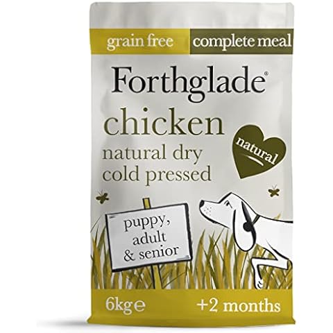 Forthglade Complete Natural Dry Dog Food - Grain Free Chicken (6kg) Resealable Bag - Easy to Digest Cold Pressed Dog Food for Puppy, Adult & Senior Dogs Cover